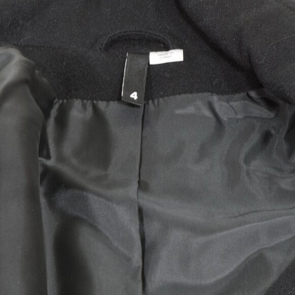 Black Military-Style Double-Breasted Coat — Metal Grommet Details — Size 4 (NWT) - Picture 4 of 4